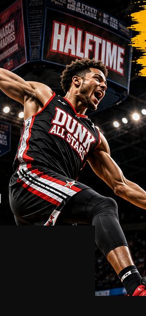 Slam dunk at a college halftime